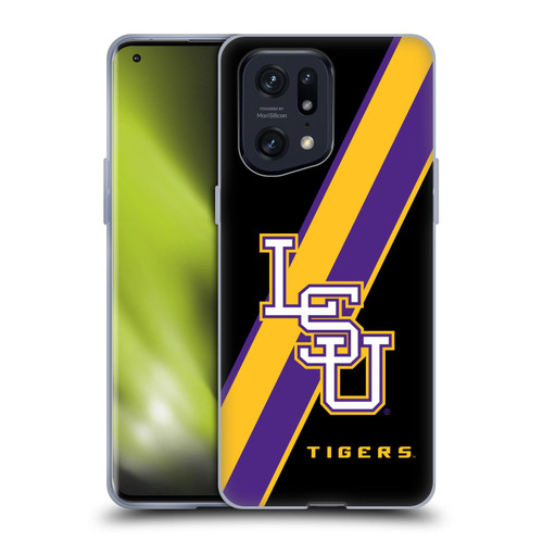 Louisiana State University LSU Louisiana State University Stripes Soft Gel Case for OPPO Find X5 Pro