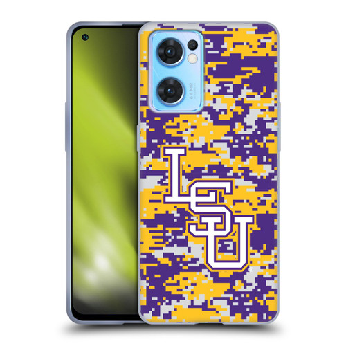 Louisiana State University LSU Louisiana State University Digital Camouflage Soft Gel Case for OPPO Reno7 5G / Find X5 Lite