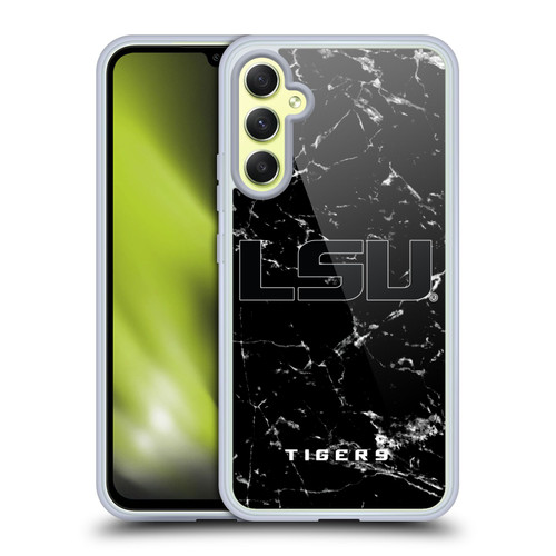 Louisiana State University LSU Louisiana State University Black And White Marble Soft Gel Case for Samsung Galaxy A34 5G