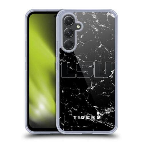 Louisiana State University LSU Louisiana State University Black And White Marble Soft Gel Case for Samsung Galaxy A54 5G