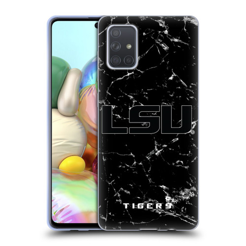 Louisiana State University LSU Louisiana State University Black And White Marble Soft Gel Case for Samsung Galaxy A71 (2019)