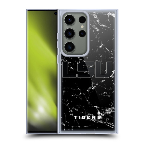 Louisiana State University LSU Louisiana State University Black And White Marble Soft Gel Case for Samsung Galaxy S23 Ultra 5G