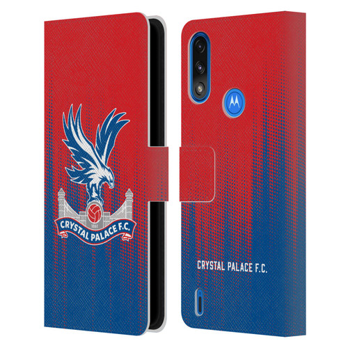 Crystal Palace FC Crest Halftone Leather Book Wallet Case Cover For Motorola Moto E7 Power / Moto E7i Power