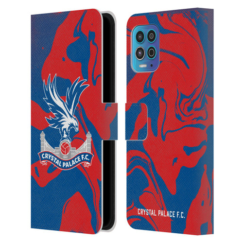 Crystal Palace FC Crest Red And Blue Marble Leather Book Wallet Case Cover For Motorola Moto G100