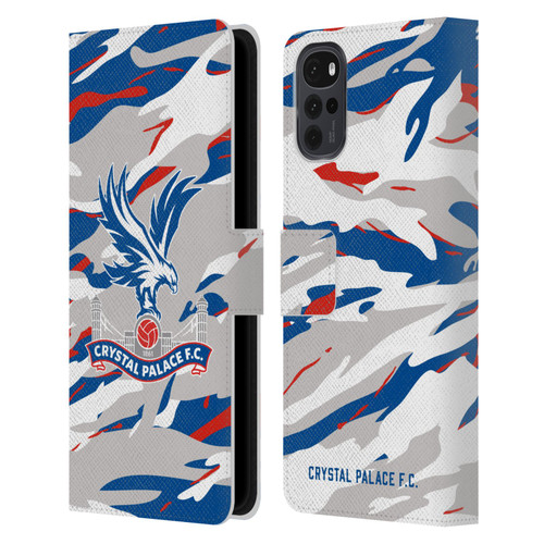Crystal Palace FC Crest Camouflage Leather Book Wallet Case Cover For Motorola Moto G22