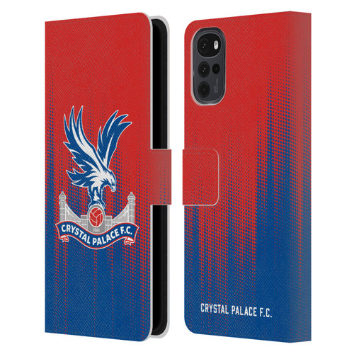 Crystal Palace FC Crest Halftone Leather Book Wallet Case Cover For Motorola Moto G22