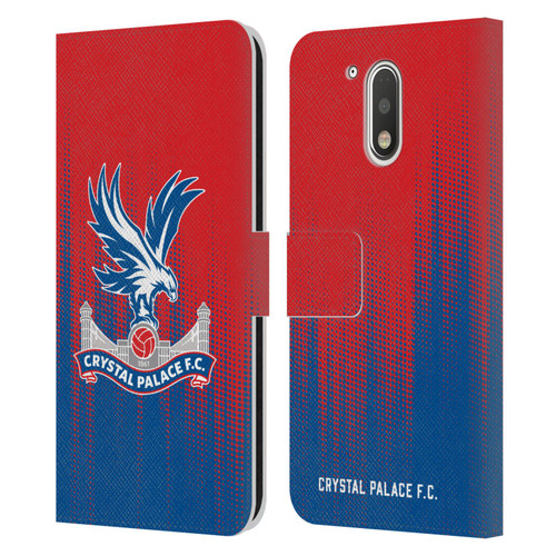 Crystal Palace FC Crest Halftone Leather Book Wallet Case Cover For Motorola Moto G41