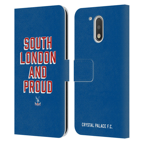 Crystal Palace FC Crest South London And Proud Leather Book Wallet Case Cover For Motorola Moto G41