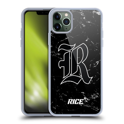 Rice University Rice University Black And White Marble Soft Gel Case for Apple iPhone 11 Pro Max