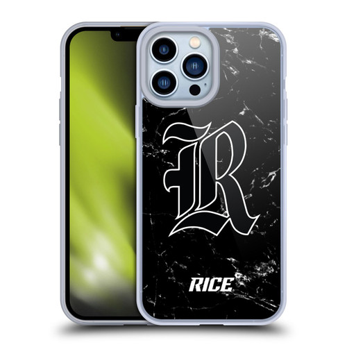 Rice University Rice University Black And White Marble Soft Gel Case for Apple iPhone 13 Pro Max