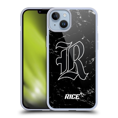 Rice University Rice University Black And White Marble Soft Gel Case for Apple iPhone 14 Plus