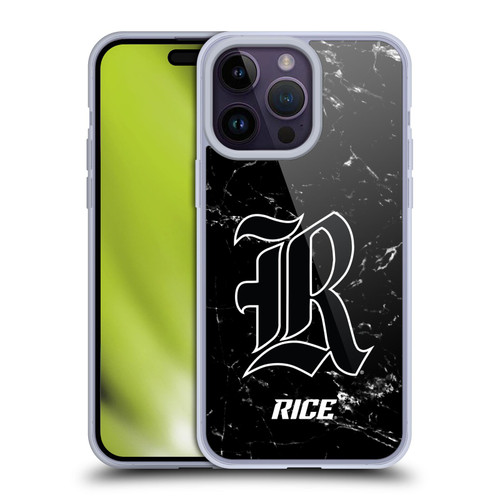 Rice University Rice University Black And White Marble Soft Gel Case for Apple iPhone 14 Pro Max