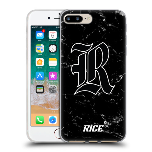 Rice University Rice University Black And White Marble Soft Gel Case for Apple iPhone 7 Plus / iPhone 8 Plus