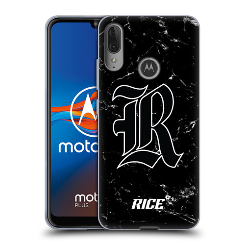 Rice University Rice University Black And White Marble Soft Gel Case for Motorola Moto E6 Plus