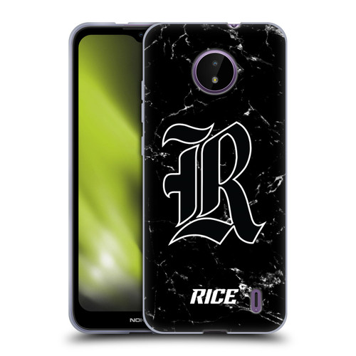 Rice University Rice University Black And White Marble Soft Gel Case for Nokia C10 / C20