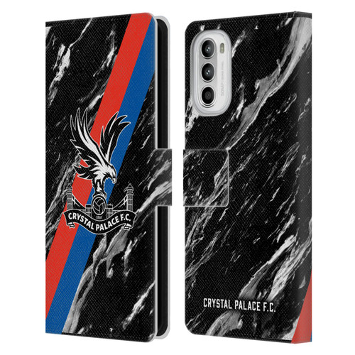 Crystal Palace FC Crest Black Marble Leather Book Wallet Case Cover For Motorola Moto G52