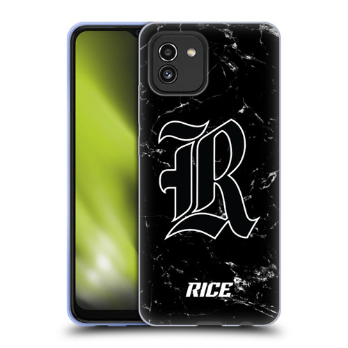 Rice University Rice University Black And White Marble Soft Gel Case for Samsung Galaxy A03 (2021)