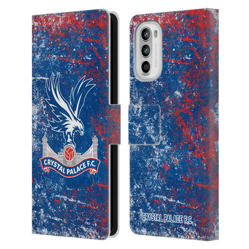 Crystal Palace FC Crest Distressed Leather Book Wallet Case Cover For Motorola Moto G52
