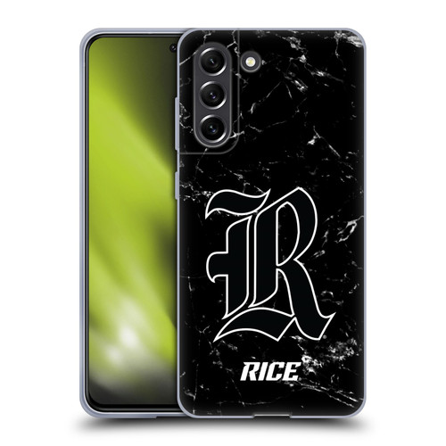 Rice University Rice University Black And White Marble Soft Gel Case for Samsung Galaxy S21 FE 5G