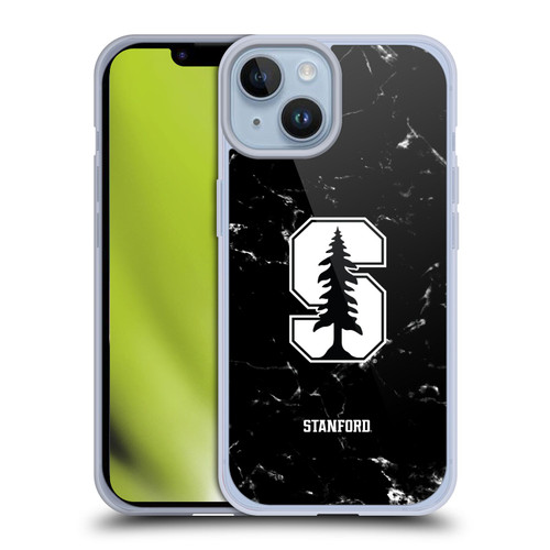 Stanford University The Farm Stanford University Black And White Marble Soft Gel Case for Apple iPhone 14