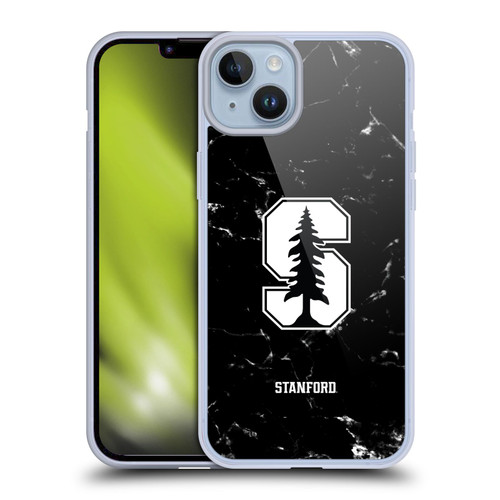 Stanford University The Farm Stanford University Black And White Marble Soft Gel Case for Apple iPhone 14 Plus