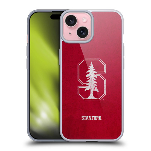 Stanford University The Farm Stanford University Distressed Look Soft Gel Case for Apple iPhone 15