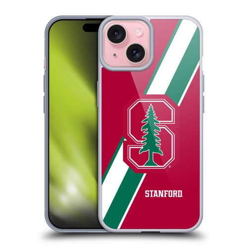 Stanford University The Farm Stanford University Stripes Soft Gel Case for Apple iPhone 15