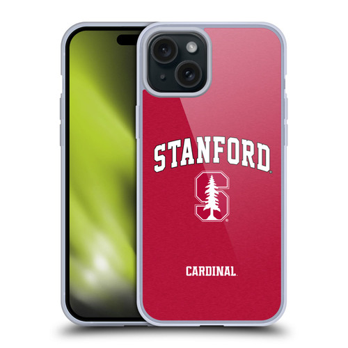 Stanford University The Farm Stanford University Campus Logotype Soft Gel Case for Apple iPhone 15 Plus