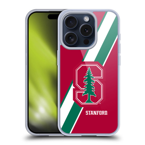 Stanford University The Farm Stanford University Stripes Soft Gel Case for Apple iPhone 15 Pro