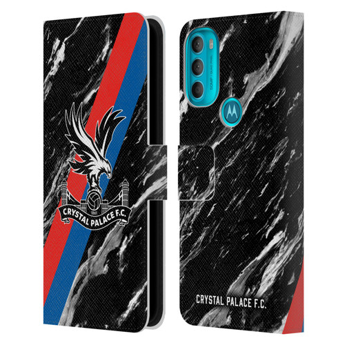 Crystal Palace FC Crest Black Marble Leather Book Wallet Case Cover For Motorola Moto G71 5G