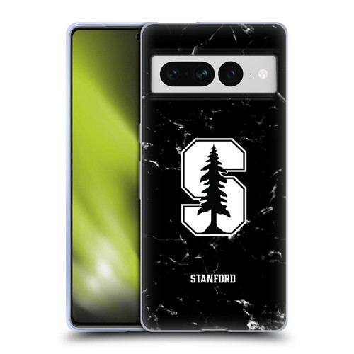 Stanford University The Farm Stanford University Black And White Marble Soft Gel Case for Google Pixel 7 Pro