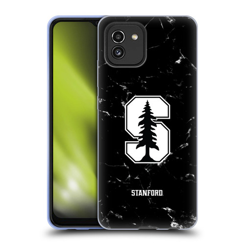 Stanford University The Farm Stanford University Black And White Marble Soft Gel Case for Samsung Galaxy A03 (2021)