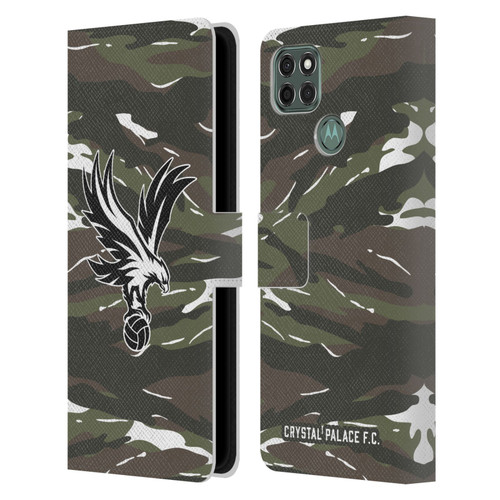 Crystal Palace FC Crest Woodland Camouflage Leather Book Wallet Case Cover For Motorola Moto G9 Power