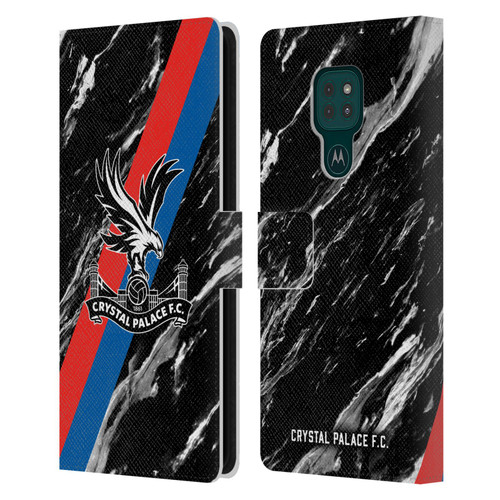 Crystal Palace FC Crest Black Marble Leather Book Wallet Case Cover For Motorola Moto G9 Play