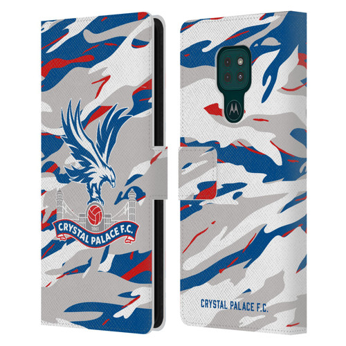Crystal Palace FC Crest Camouflage Leather Book Wallet Case Cover For Motorola Moto G9 Play