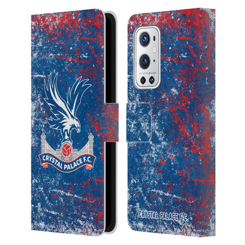 Crystal Palace FC Crest Distressed Leather Book Wallet Case Cover For OnePlus 9 Pro