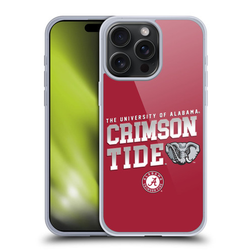 University Of Alabama UA The University Of Alabama Crimson Tide Soft Gel Case for Apple iPhone 15 Pro Max