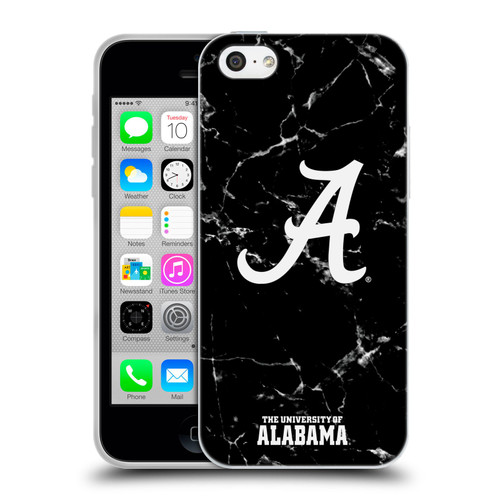 University Of Alabama UA The University Of Alabama Black And White Marble Soft Gel Case for Apple iPhone 5c