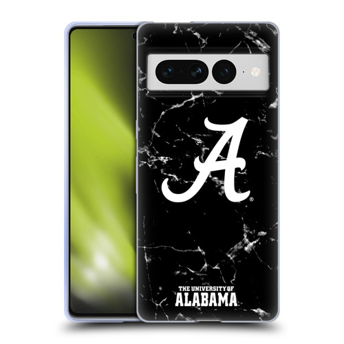 University Of Alabama UA The University Of Alabama Black And White Marble Soft Gel Case for Google Pixel 7 Pro