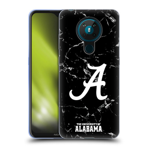 University Of Alabama UA The University Of Alabama Black And White Marble Soft Gel Case for Nokia 5.3