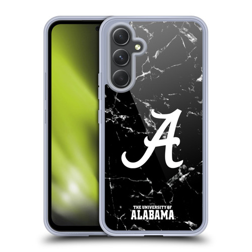 University Of Alabama UA The University Of Alabama Black And White Marble Soft Gel Case for Samsung Galaxy A54 5G