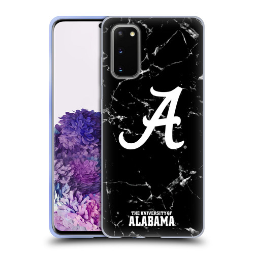 University Of Alabama UA The University Of Alabama Black And White Marble Soft Gel Case for Samsung Galaxy S20 / S20 5G