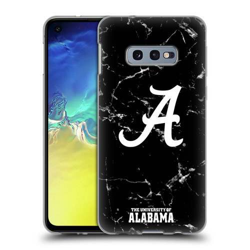 University Of Alabama UA The University Of Alabama Black And White Marble Soft Gel Case for Samsung Galaxy S10e