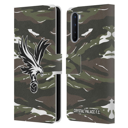 Crystal Palace FC Crest Woodland Camouflage Leather Book Wallet Case Cover For OnePlus Nord 5G