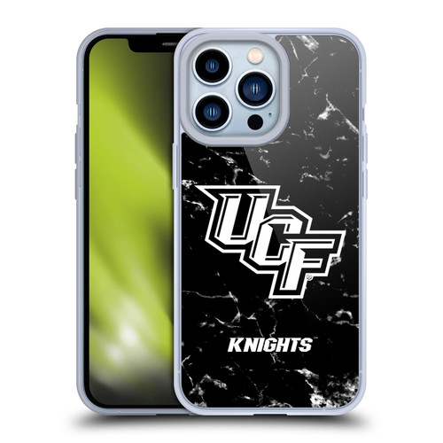 University Of Central Florida UCF University Of Central Florida Black And White Marble Soft Gel Case for Apple iPhone 13 Pro