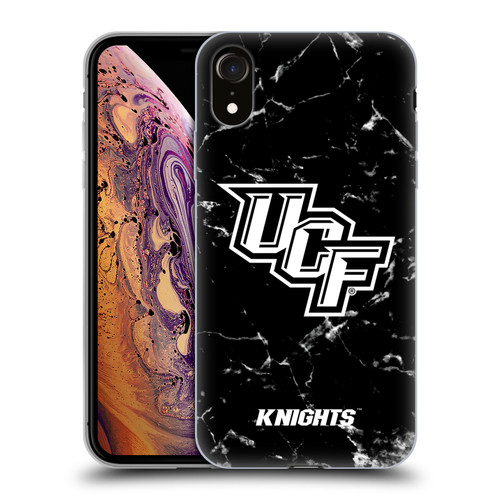 University Of Central Florida UCF University Of Central Florida Black And White Marble Soft Gel Case for Apple iPhone XR