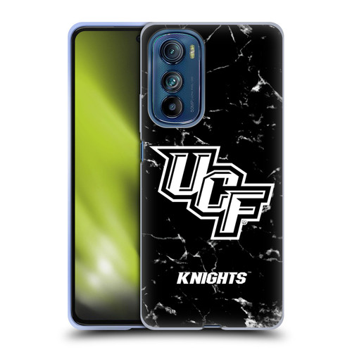 University Of Central Florida UCF University Of Central Florida Black And White Marble Soft Gel Case for Motorola Edge 30