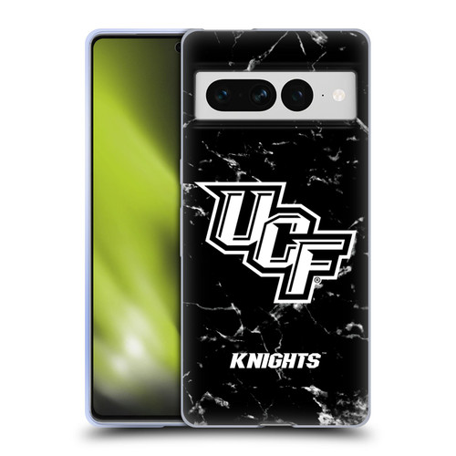 University Of Central Florida UCF University Of Central Florida Black And White Marble Soft Gel Case for Google Pixel 7 Pro
