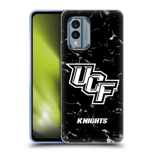 University Of Central Florida UCF University Of Central Florida Black And White Marble Soft Gel Case for Nokia X30