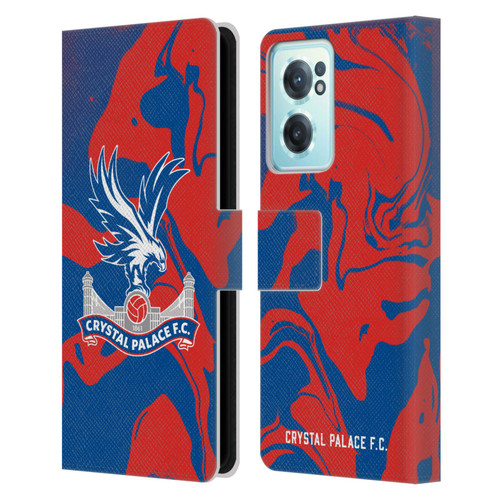 Crystal Palace FC Crest Red And Blue Marble Leather Book Wallet Case Cover For OnePlus Nord CE 2 5G